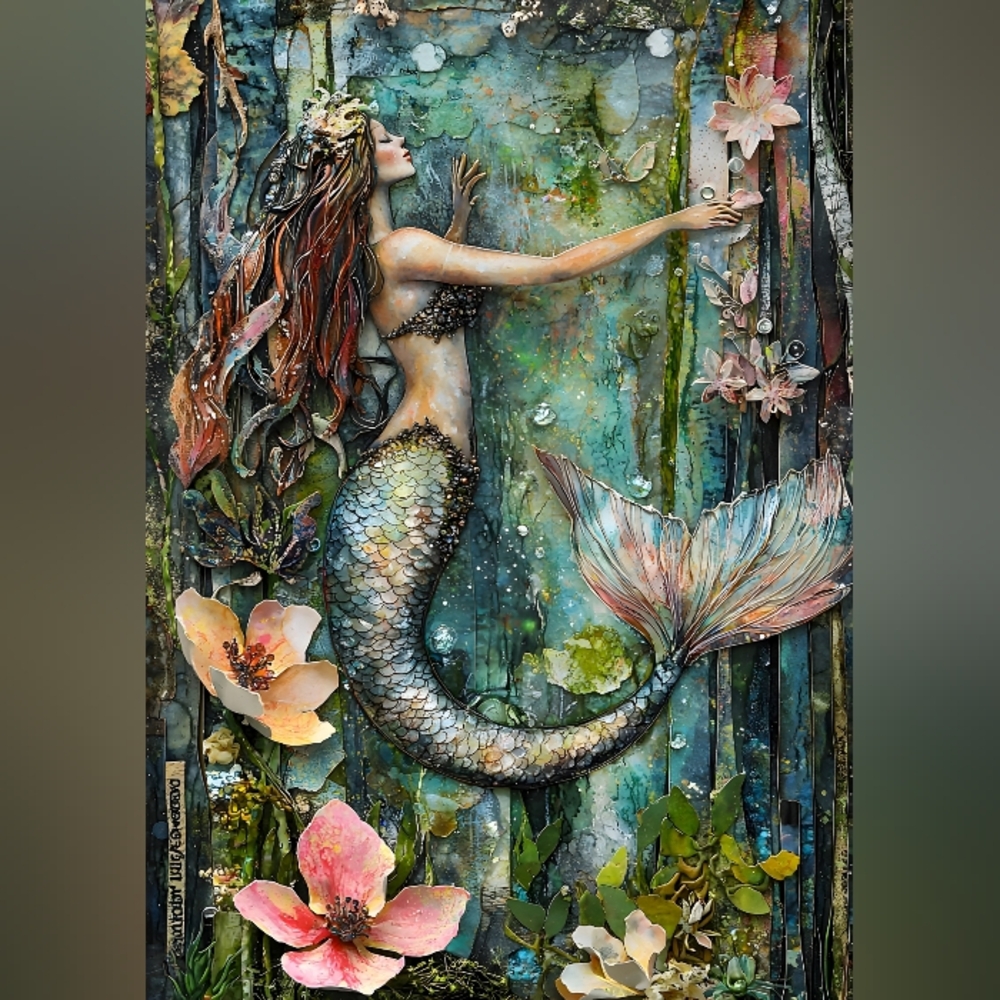 Beautifil Forest Mermaid Print